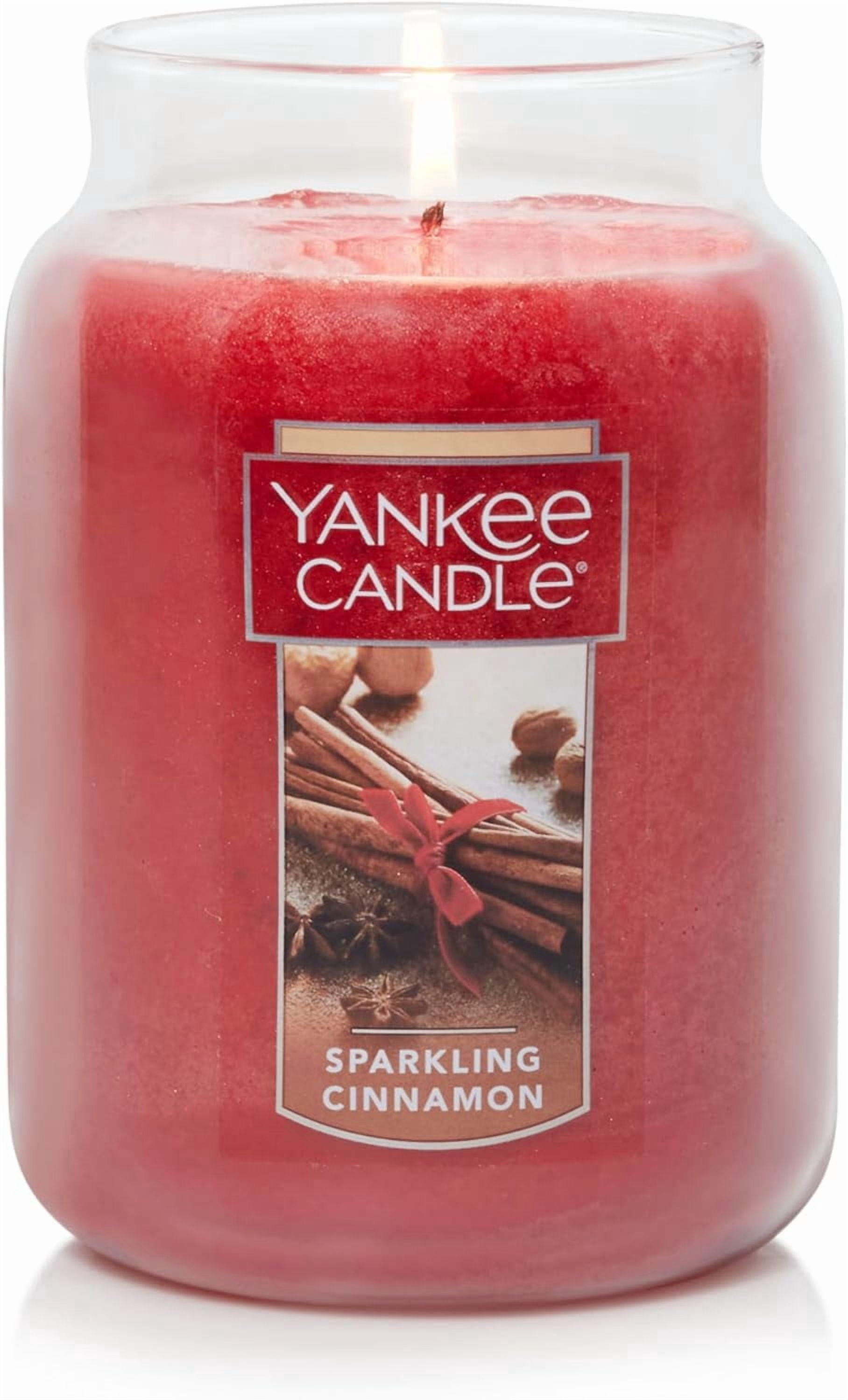 Sparkling Cinnamon Scented, Classic 22oz Large Jar Single Wick Candle, Over 110 Hours of Burn Time | Holiday Gifts for All: Perfect for Fall and Winter Decor