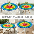 thumbnail image 7 of Colorful Rainbow Tie Dye Spiral Pattern Round Fitted Tablecloth with Elastic Edge,Dining Table Cover Waterproof,Outdoor Round Tablecloth for Camping,Dining,Indoor and Outdoor, 7 of 7