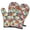 Pioneer Flower Floral-2, variant on Pioneer Flower Floral Print Pattern Oven Mitt 2-Pack Set, Heat Resistant Kitchen Gloves, 7.7" X 12"