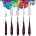 thumbnail image 1 of Juego de cuchillos de pintura de 5 piezas, juego de cuchillos de paleta de acero inoxidable, raspador de pintura, accesorios de pintura al óleo para pintura al óleo, mezcla de colores y apli, 1 of 5