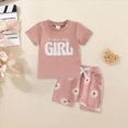 thumbnail image 2 of Kaprioy Girls Summer Outfits Mama’s Girl Print Baby Girl Outfit Short Sleeve T-shirts Daisy Elastic Waist Shorts Set Summer Clothes, 2 of 6