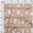 thumbnail image 2 of oneOone Velvet Light Brown Fabric Asian Kawaii Rabbit Craft Projects Decor Fabric Printed By The Yard 58 Inch Wide, 2 of 4