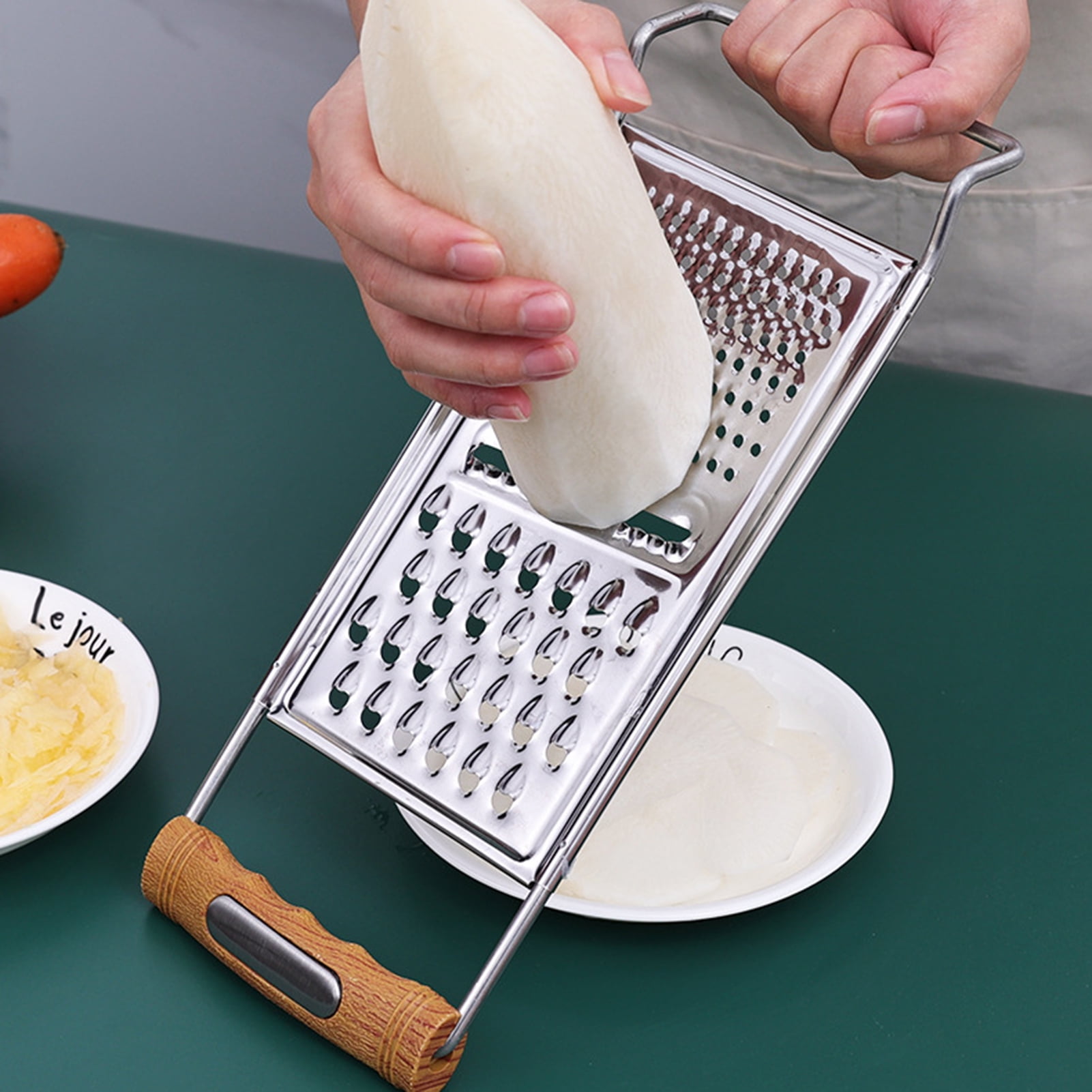  Suuker Vegetable Slicer Set,Stainless Steel Cheese Grater &  Vegetable Chopper with 4 adjustable Blades for Vegetables, Fruits,Hand-held  Shredder Cutter Grater Slicer: Home & Kitchen