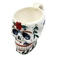 thumbnail image 5 of Ebros White Day of The Dead Red Rose Sugar Skull Drink Coffee Mug Cup 6.25"H, 5 of 8