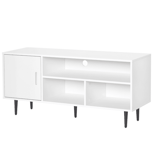 HOMCOM Modern TV Stand Cabinet w/ Storage Shelf, Cable Hole, Entertainment