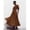 Coffee Brown, variant on Womens Vintage Coffee Brown Modest Round Neck A-Line Maxi Dress