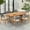 Teak Finish + Gray Rope + Brown Wicker + Beige Cushion, variant on Christopher Knight Home 7-Piece Outdoor Dining Set, Acacia Wood Table and 6 Rope-Woven Chairs, Black+Brown