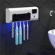 thumbnail image 4 of Monstrate Soporte para cepillos de con función de limpieza Cepillos Almacenamiento Estante Organizador Azul Juegos de accesorios de baño Negro Monstrate HA061168-01B, 4 of 6