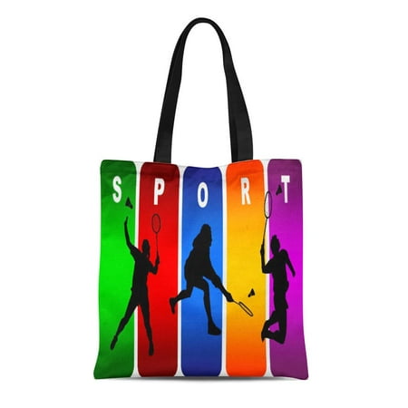 SIDONKU Canvas Tote Bag Love Badminton Super Cool Sport Squash Yonex Racket Racquet Reusable Handbag Shoulder Grocery Shopping (The Best Yonex Badminton Racket)