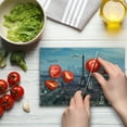 thumbnail image 4 of Eiffel Tower Cutting Board, Aerial View of Eiffel Tower Clear Day Boulevard Busy Town Park Skyscrape, Decorative Tempered Glass Cutting and Serving Board, Small Size, Pale Blue Brown, by Ambesonne, 4 of 5