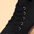 thumbnail image 4 of QSAWXQZ Women's Lace up Ankle Boots Round Toe Low Heel Rugged Boots 7, 4 of 7