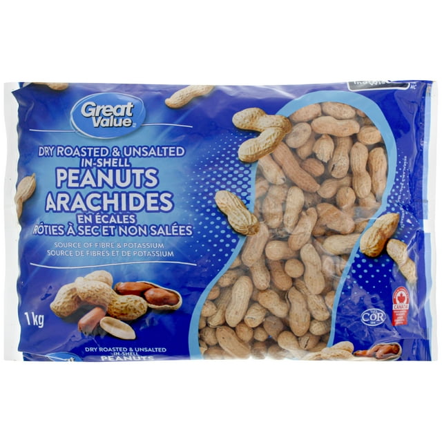 Arachides en écales rôties à sec et non salées Great Value