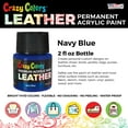 thumbnail image 2 of Crazy Colors Navy Blue Premium Acrylic Leather and Shoe Paint, 2 oz Bottle - Flexible, Crack, Scratch, Peel Resistant - Artist Create Custom Sneakers, Jackets, Bags, Purses, Furniture Artwork, 2 of 4