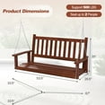 thumbnail image 3 of Gymax 2-Person Wooden Porch Swing with Adjustable Galvanized Metal Chains, Brown, 3 of 9