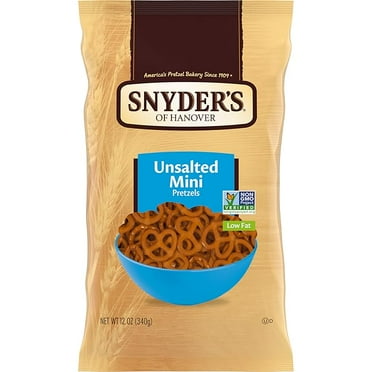 Snyder's of Hanover, Unsalted Mini Pretzels, 12 Oz Bag ( Pack of 2 )