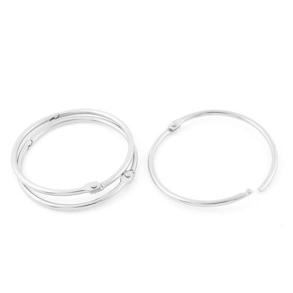 Paper Book Files O Shaped Loose Leaf Rings Keyring 70mm Inner Dia 3pcs