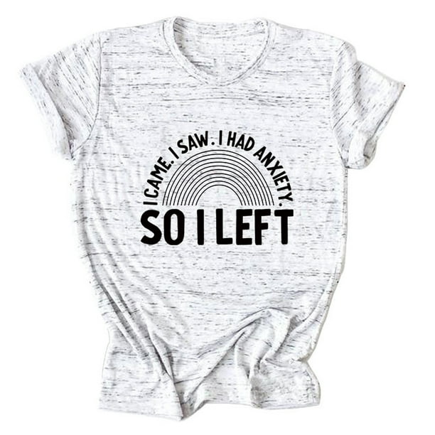 Gibobby Camisetas Mujer Manga Corta Top informal manga corta con cuello redondo y estampado inglesas para mujer(Gris,XL)