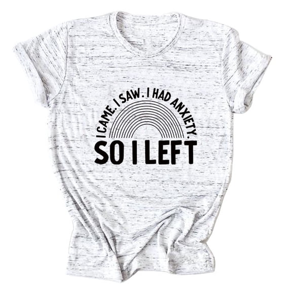 NJGRAE Western Tops for Women Women’S Loose Fit T-Shirts Women's English Letter Printed Round Neck Casual Short Sleeved Top Women Tshirts Xxl