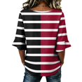 thumbnail image 5 of Stralyhd 3/4 Length Sleeve Womens Tops 2026 Summer Loose Casual V Neck Henley Blouses Beach Vacation Tops Work Shirts Black XXL, 5 of 6