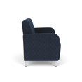 thumbnail image 2 of Siena 2-Seat Lounge Reception Waiting Tandem Seating / Brushed Steel Legs / Blue, 2 of 5