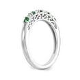 thumbnail image 6 of 14K White Gold Ring Band Wedding Emerald Round Green Diamond, 6 of 7