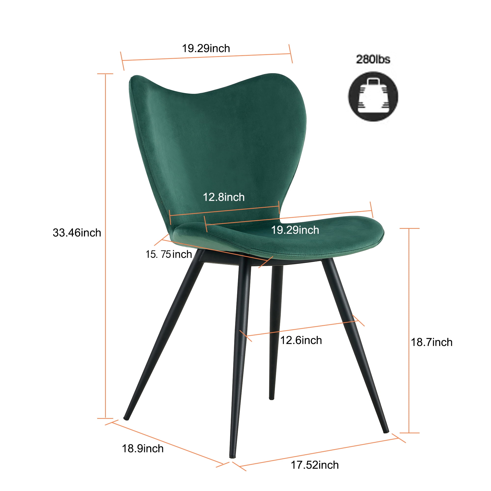 Resenkos Modern Velvet Dining Chairs Set of 2 with Metal Legs, Upholstered Side Chairs for Dining Room Kitchen, Dark Green Resenkos Modern Velvet Dining Chairs Set of 2 with Metal Legs, Upholstered Side Chairs for Dining Room Kitchen, Dark Green