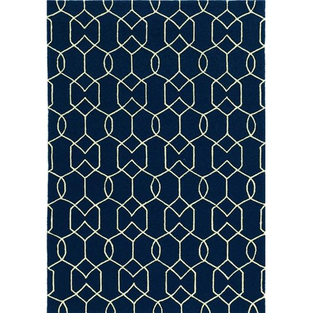 HomeRoots 353319 21 x 34 in. UV-Treated Polypropylene Navy Area Rug