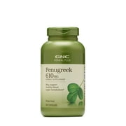 GNC Herbal Plus Fenugreek 610mg, 200 Capsules, Supports Healthy Blood Sugar