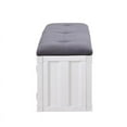 thumbnail image 3 of Acme Furniture Cargo Bench (Storage), Gray Fabric & White, 3 of 5