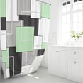 thumbnail image 2 of Navy Blue Fabric Shower Curtain - Geometric Water Repellent Shower Curtain Set 72x72, 2 of 7