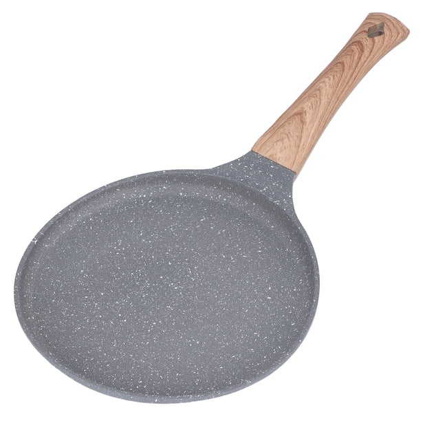 Sartén para panqueques de fondo plano, de aleación de aluminio gris, antiadherente para cocina
