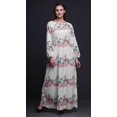 thumbnail image 2 of Bimba Polyester Georgette Ranunculus & Chrysanthemum Floral Printed Womenâ€™s Long Sleeve Elastic Waist MaxiÂ&nbsp;DressÂ&nbsp;Gown-Medium, 2 of 5