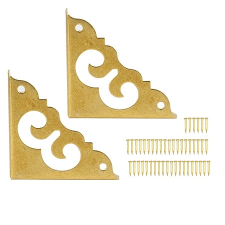 

6Pcs Retro Decorative Corner Cover Brass Jewelry Gift Box Guard Furniture Hardware Accessories
