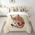thumbnail image 2 of Manfei Vintage Boho Exotic 7-Piece Bedding Comforter Set,bohemian Cat Kitten King Bedding Sets,Japanses Style Print Bed Sheets For Kids,Breathable Home Decor Reversible, 2 of 8