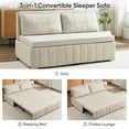 thumbnail image 3 of ZAFLY 3 in 1 Convertible Sleeper Sofa Bed, Leathaire Pull Out Couch Bed for Living Room - Beige, 3 of 5