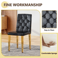 thumbnail image 3 of StnTalk 39″ Round Glass Dining Table Set for 4 with Black Faux Leather Chairs, Modern Tempered Glass Kitchen & Dining Room Table with Gold Metal Base and Upholstered Seating, 3 of 10