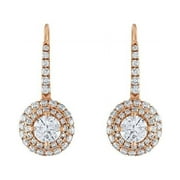 1.10 Carat Natural Diamond 18k Solid Rose Gold Earrings