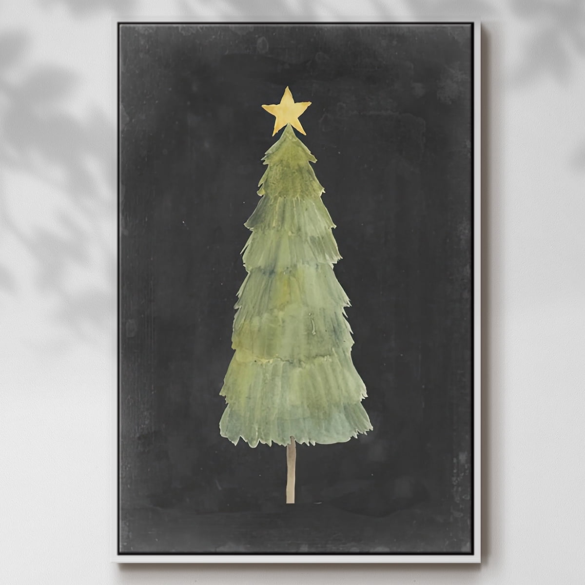 Christmas Glow Collection F - Framed Gallery Wrapped Holiday Canvas - 25 x 37 - White Frame