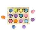 thumbnail image 2 of Juguete Montessori 12 piezas Rainbow con clavija de en miniatura con clavija íris pintadas para de Muñeca Macaron Salvador juguetes para apilar arcoiris, 2 of 10