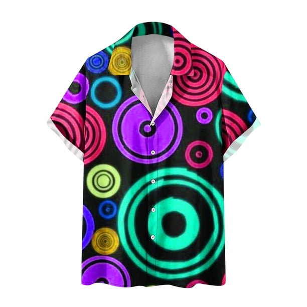 Camisas de Manga Larga para Hombres Blusa Cómoda de Cuello de Impresión, Camisa Casual de Poliéster para Uso Diario, de Fiesta Y de Primavera de Verano