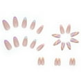 thumbnail image 3 of Fofosbeauty 24pcs Summer Press on False Nails Tips, Almond Fake Nails, Colorful French Art, 3 of 8