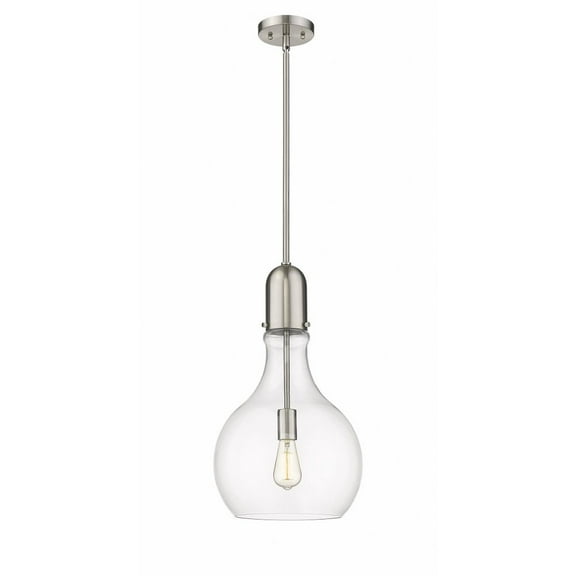 492-1S-SN-G582-12-LED-Innovations Lighting-Amherst - 1 Light Mini Pendant In Industrial Style-20.25 Inches Tall and 11.75 Inches Wide Brushed Satin