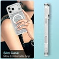 thumbnail image 5 of DOMAVER iPhone 17 Pro Max Case 6.9" , Magnetic Clear Glitter Cover, Mag-Safe Compatible, Crystals and Camera Protector, Sparkly Protective Case for iPhone 17 Pro Max, Silver, 5 of 9