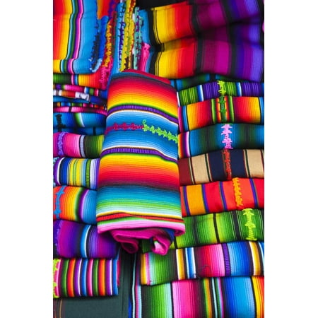 Textile Souvenirs in Market, Sacatepequez, Santiago, Guatemala Print Wall Art By Michael