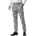 thumbnail image 4 of INSPIRE CHIC Floral Pants for Men's Flat Front Prom Formal Flower Dress Pants 30 Black, 4 of 6