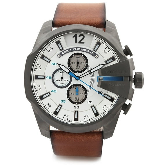 DZ4280 Chief Series Quartz Brown Strap Gun Metal Casing Analog Mens Watch