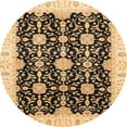 thumbnail image 1 of Ahgly Company Tapis d'Intérieur Rond Abstrait Chrome Or Jaune Oriental, 4 Pieds Rond, 1 of 6