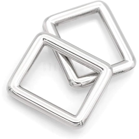 5/8 Inch Rectangle Rings Buckle Metal Round Rectangular Loop for Bag Belt Strap Quality Finish SCLP 6pcs (Silver)