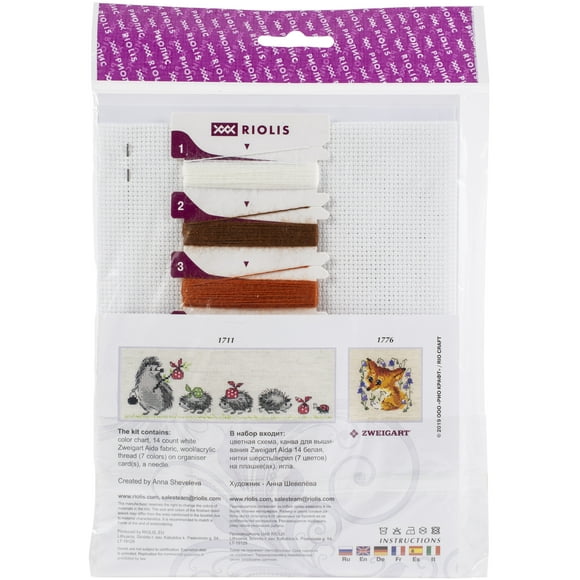 Riolis Counted Cross Stitch Kit 3.25"X9.5"-Foxes In The Leaves (14 Count)