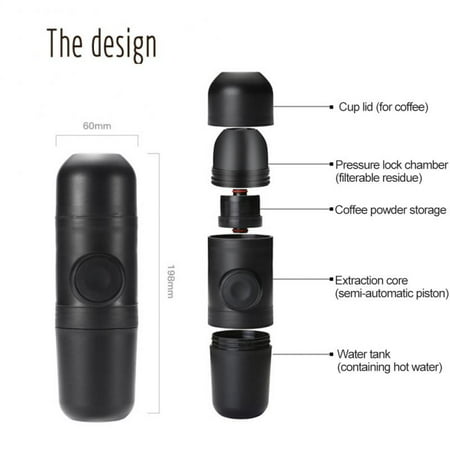 

Manual Mini Coffee Espresso Maker Portable Coffee Maker Percolator Pot Manual Handheld Home Office Coffee Machine Travel